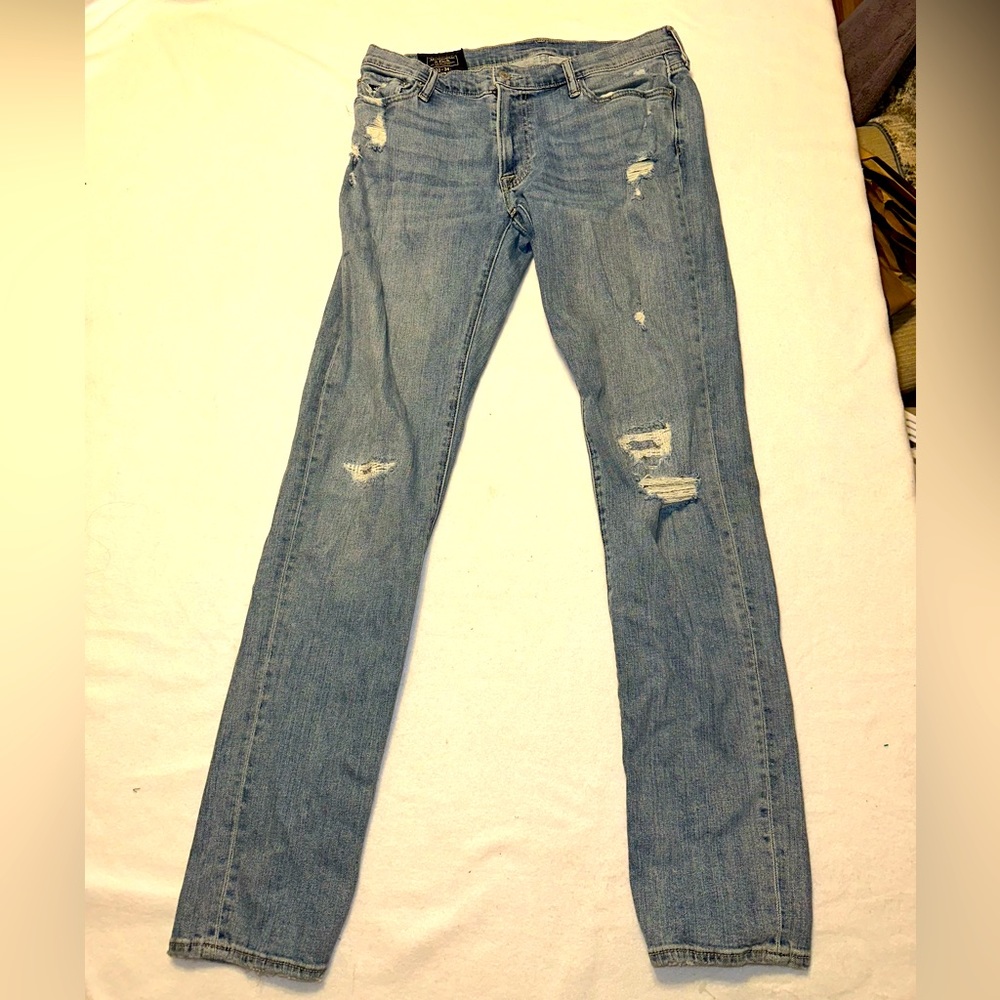 Abercrombie & Fitch Langdon Slim Stretch Mens Jeans 32 x 34 Distressed